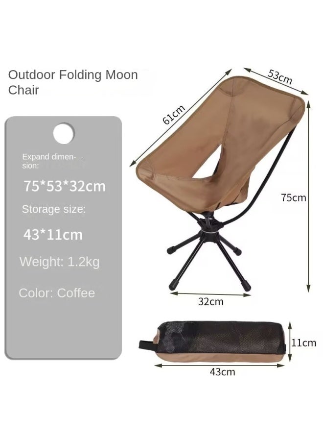 عام كرسي التخييم الخارجي الدوار 360 درجة كرسي قابل للطي من سبائك الألومنيوم كرسي صيد مريح كرسي تخييم كرسي ترفيه - Image 1